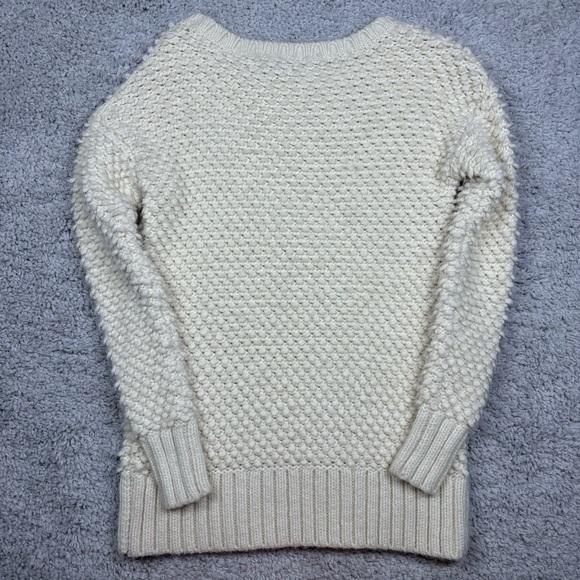 American Eagle Sweater Womens Extra Small Bubble Knit Wool Blend Cream Classic - Picture 4 of 4
